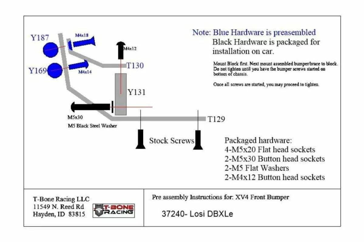 37240 | T-Bone Racing Black DBXL-E XV4 Rear Bumper 7 37240 | T-Bone Racing Black DBXL-E XV4 Rear Bumper - Image 5